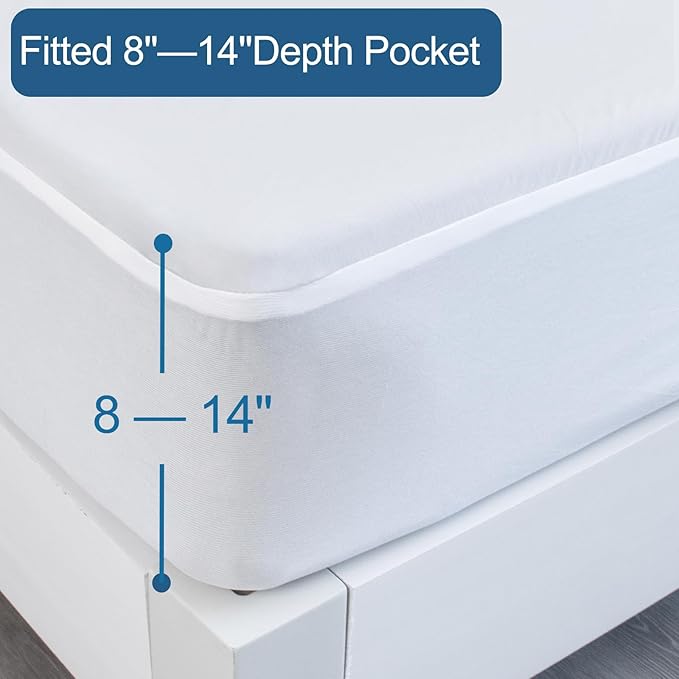 SPRINGSPIRIT Full Size Waterproof Mattress Protector, Full Mattress Cover Pad Waterproof with Deep Pocket up to 14’’, Bed Fitted Sheet (Pack of 2)