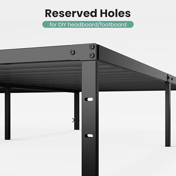 OLIXIS King Bed Frame, Heavy Duty Sturdy 12 Inch Metal Platform Bed Frames, Enhanced Stability & Noise-Free, Under-Bed Storage, No Box Spring Needed, Easy Assembly