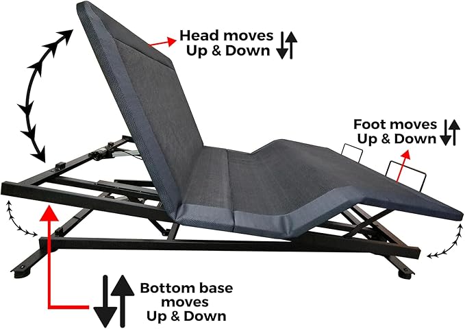 Boyd Sleep Full Body Incline Adjustable Bed Frame, Power Adjustable Base for Side Sleepers, Zero Gravity, Anti-Snore, Queen
