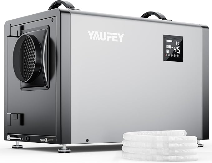 Yaufey 216 Pints Commercial Dehumidifier with Pump for 8000 Sq.Ft. Crawl Space, Basement, Industrial Area, 10-90% RH Humidity Control, 24/7 Running Continuous Drainage, TUV Certified, 5-Yr Coverage