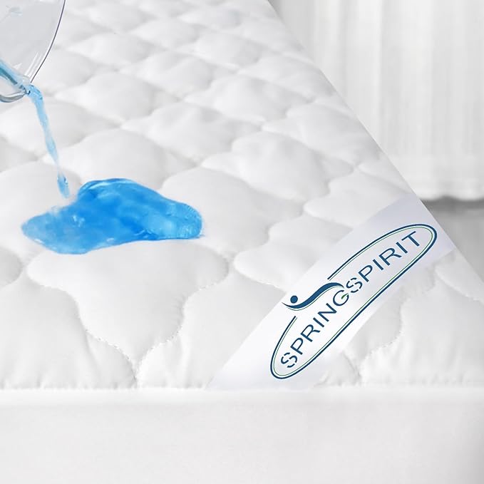 2 Pack Queen Mattres Protector Pad Waterproof Quilted, Soft & Cooling Queen Size Mattress Protector Cover Fitted with Deep Pocket up to 14", (White)