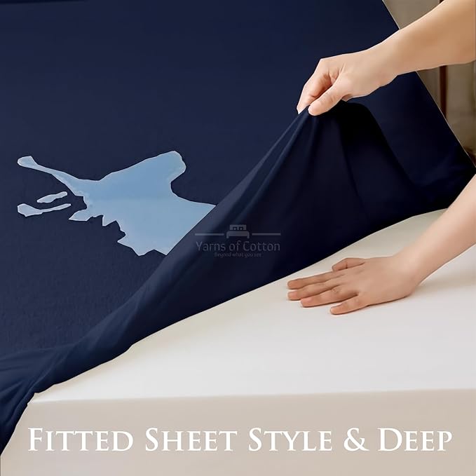 Cot Mattress Protector 30"x80" Waterproof, Terry Soft and Noiseless Mattress Protector Perfect for Daybed 30"x80" Mattress/Narrow Twin/Cot Size/Rv Bunk/Camping Cot (Navy)