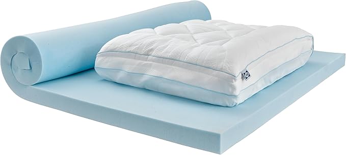 Sealy Dreamlife 3” Gel Memory Foam California King Mattress Topper with 1” Quilted Cooling Cover, SealyComfort Gel Foam, SealyCool Poly Blend Cover