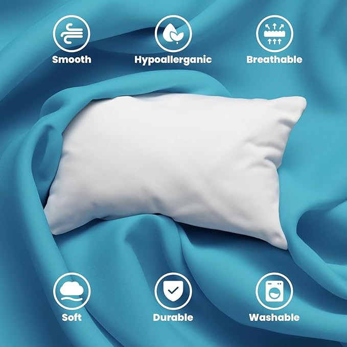 Avalon Bedding Pillow Cases Standard Size White Pillow Cases Set of 4 Cotton Blend 200 TC Soft & Breathable Perfect for Home & Hospital, Hotel Quality Queen Pillow Protectors 30x20 Inches