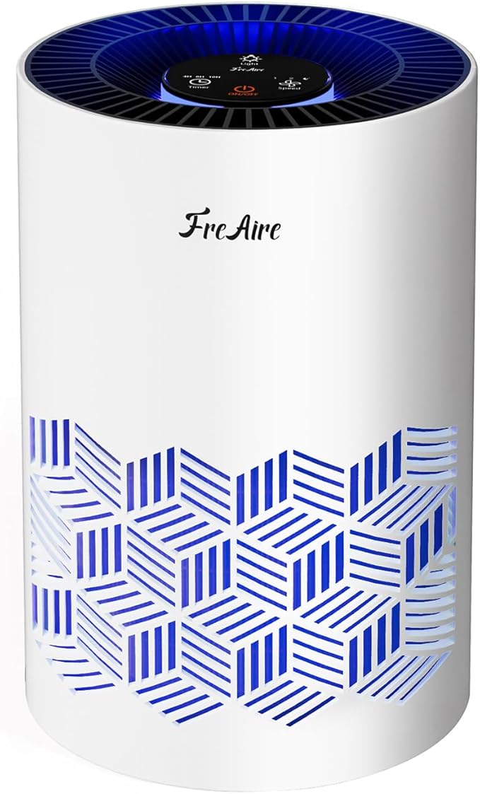 FreAire Air Purifiers for Bedroom Up to 1086 Ft², Air Purifiers for Home with Lights, HEPA Air Purifier Removes Dust Smoke Pollen Dander Smell, for Home/Pets/Bedroom