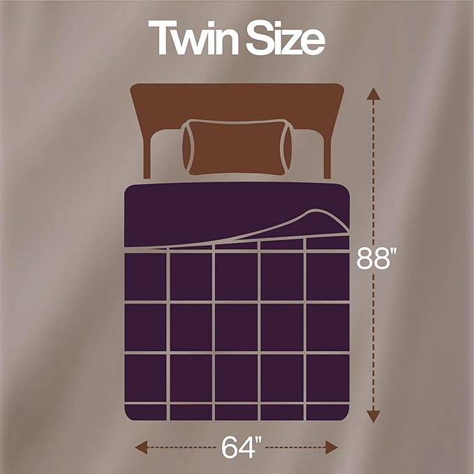 Utopia Bedding Twin Comforter Duvet Insert, Quilted Plum Comforter with Corner Tabs, Box Stitched Down Alternative Comforters Twin Size 64 x 88 inches