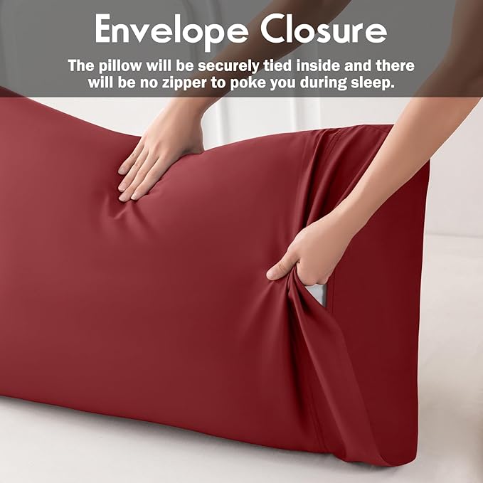 Pillowcases Queen Size 2 Pack, Viscose Cooling Pillow Cases with Envelope Closure, Cool & Breathable Pillow Cover for Hot Sleepers and Night Sweats, 20" x 30"