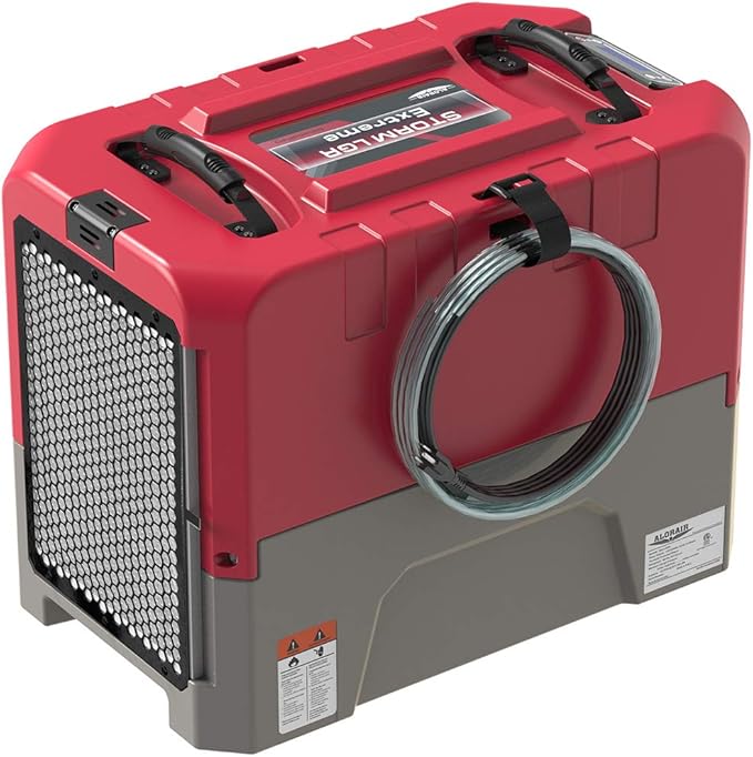 ALORAIR LGR Commercial Dehumidifier with Pump Drain Hose, 180 Pint Large Capacity Crawl Space Dehumidifier for Water Damage Restoration, Basements Warehouse & Job Sites, 6 Years Limited Warranty, Red