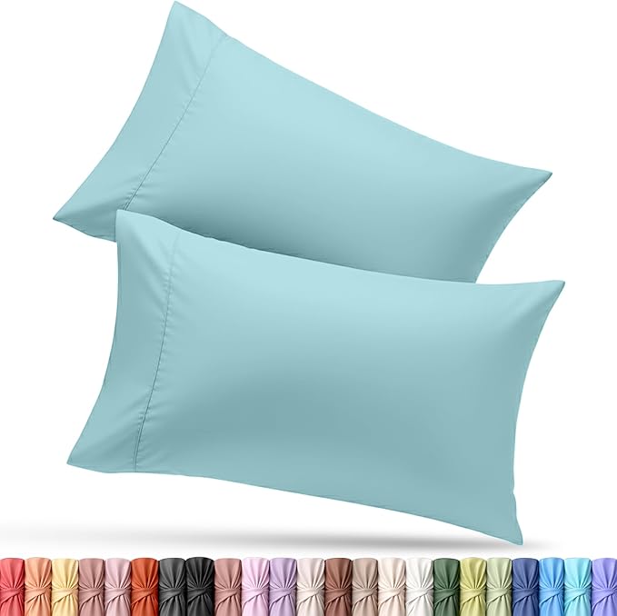 Utopia Bedding King Pillow Cases - 2 Pack - Envelope Closure - Soft Brushed Microfiber Fabric - Shrinkage and Fade Resistant Pillow Covers King Size 20 X 40 Inches (King, Spa Blue)
