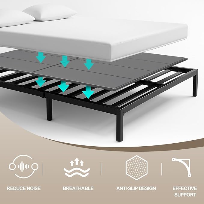 CroBlissful 10mm Bunkie Board Queen Size 60 x 80'' Heavy Duty Queen Bunkie Board Moisture Resistant Sleeper Sofa Support Under Mattress for Metal Frame Low Profile Bed Support Platform Bed Couch(Gray)