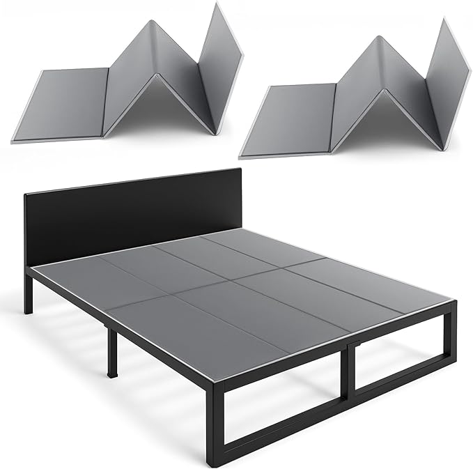 CroBlissful 10mm Bunkie Board Queen Size 60 x 80'' Heavy Duty Queen Bunkie Board Moisture Resistant Sleeper Sofa Support Under Mattress for Metal Frame Low Profile Bed Support Platform Bed Couch(Gray)
