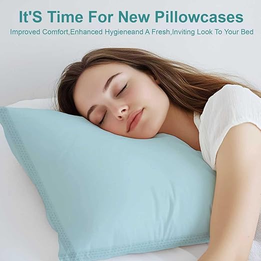 Disposable Pillow Case Covers(Pack of 100),Bulk Pillow Cases for Medical Hospital Travel,Paper Pillow Cases Disposable 21” Width x 30”Length (Blue)