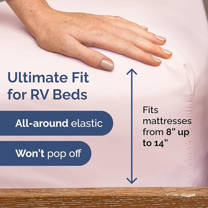 Short Queen Size 4 Piece Sheet Set - RV Short Queen, Soft, Breathable & Cooling Bed Sheets Set with Deep Pockets - Hotel Luxury Bedding for Women & Men - Wrinkle Free & Fade Resistant - Lavender Pink