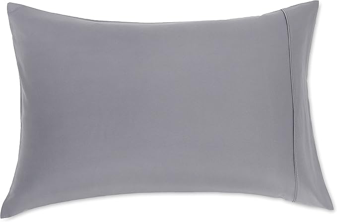 Amazon Basics Standard Pillowcases Set of 2 - Lightweight, Super Soft Easy Care Microfiber, Dark Gray, 30" L x 20" W, Pillows Not Included