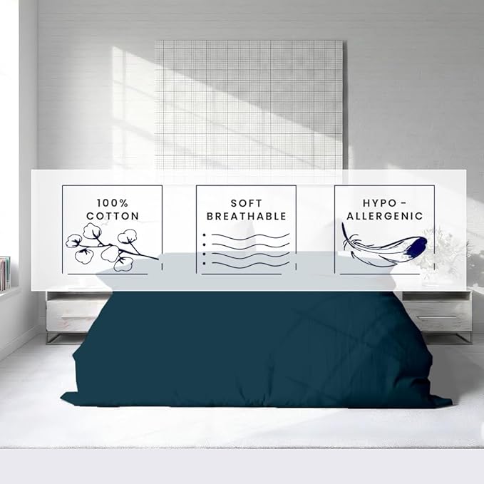 Kotton Culture 1 Pc California King Duvet Cover Only-100% Egyptian Cotton 600 Thread Count Ultra Soft Premium Durable Comforter Cover Zipper Closure & Corner Ties- (Green Teal, 104" X 98")