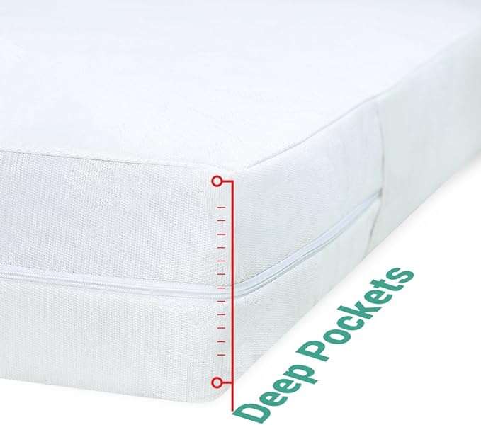 Waterproof Mattress Protector King Size - 6-Sided Zippered Mattress Encasement, Breathable Fabric Cover, Machine Washable, Fits King Mattress 78 x 80 Inches, Up to 16" Deep
