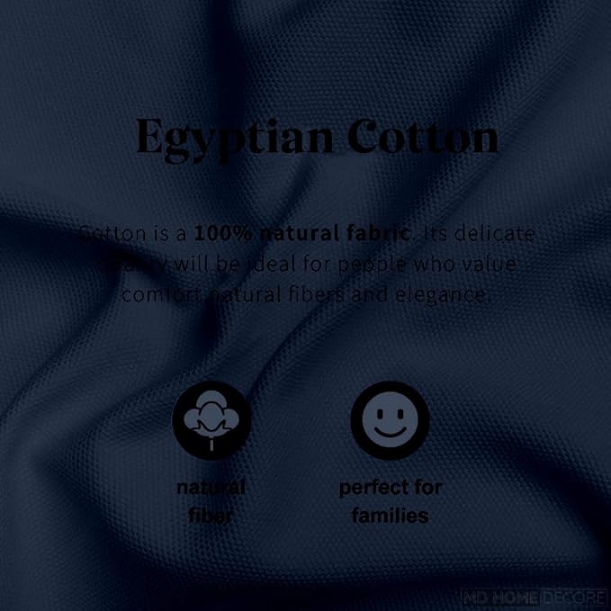 5 Piece Split King Sheet Set, 100% Egyptian Cotton, 16 Inch Deep Pockets, Navy Blue Solid, Soft Cooling Sheets for Adjustable Beds, Sleep Number Beds, Split King Mattress Sheet Set