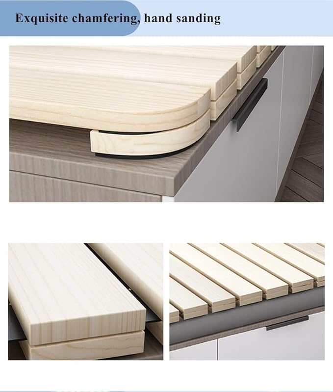 Breathable Moisture-Proof Bed Plate, Guest Tatami Mat,Wood Roll-Type Slatted Bed Japanese Floor Futon Mattress, Floor Sleep Bedding (Full)