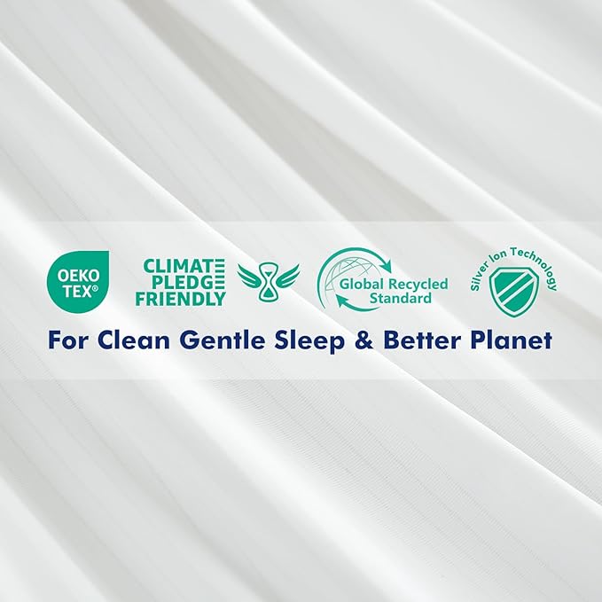 Elegear Cooling Pillow Cases for Hot Sleepers, Silver Infused Cooling Pillowcase Instantly Cool with Q-Max>0.5, Soft Silky Pillowcases for Hair & Skin, Zipper Anti Acne Pillowcase Set of 2-King,White