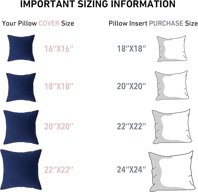 Leeden 20 x 20 Pillow Inserts (Set of 4) - Throw Pillow Inserts with 100% Cotton Cover - 20 Inch Square Interior Sofa Pillow Inserts - Decorative Pillow Insert Pair - White Couch Pillow