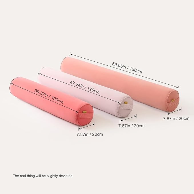 Body Pillow for Adults,Long Round Pillow,Big Cylindrical Pillow,Large Full Bolster Pillows for Side Sleepers (Blush Pink, 47.24"*7.87")