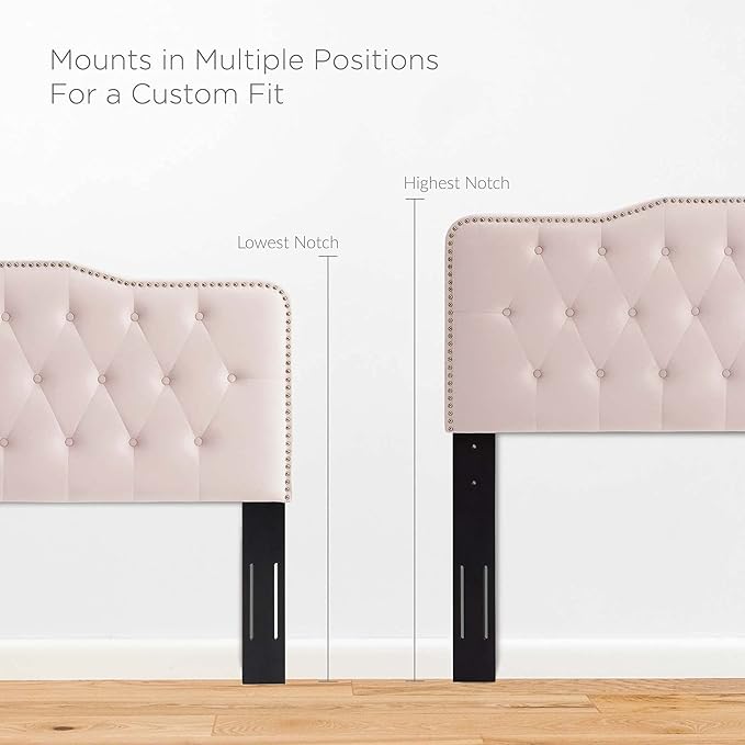 Modway MOD-6410-PNK Sophia Tufted Performance Velvet Full/Queen Headboard, Pink