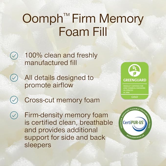 Coop Home Goods Extra Oomph Firm Fill, Cross-Cut Memory Foam, Extra Fill Bag, Refill to Customize Your Premium Adjustable Pillow, GREENGUARD Gold and CertiPUR-US Certified