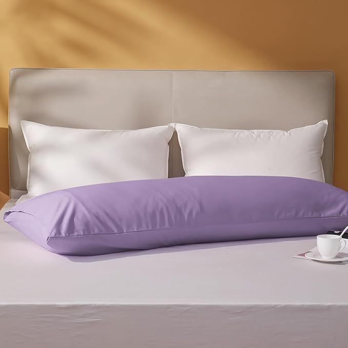 DOWNSTORIA Body Pillow Cover, Ultra Soft Microfiber Long Pillowcase, Envelope Closure Large Pillow Cases 20x54 inch (Light Purple)