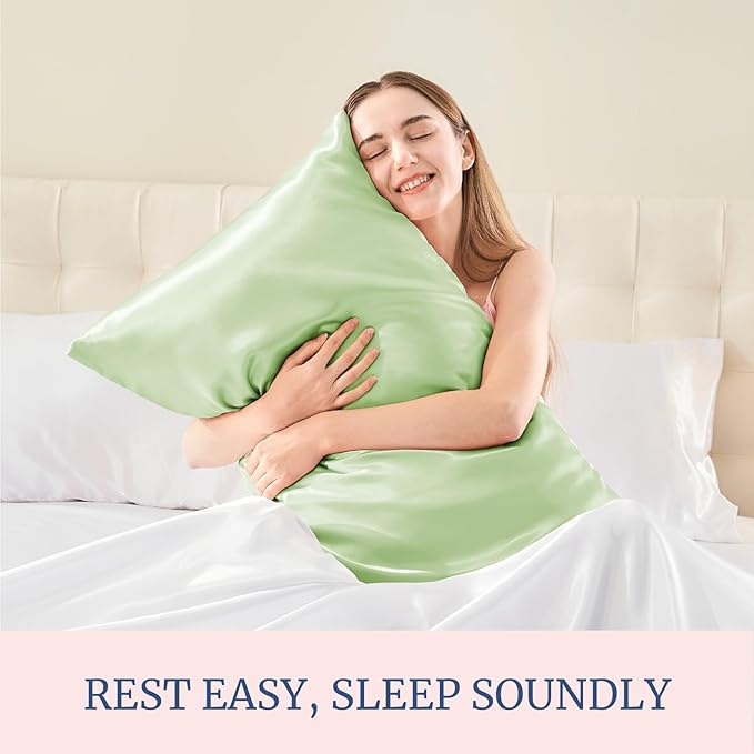 BEDELITE Satin Pillowcase for Hair and Skin, Super Soft and Cooling Similar to Silk Pillow Cases 2 Pack with Envelope Closure, Gift for Women Men(20"x36" King Size, Gleam)