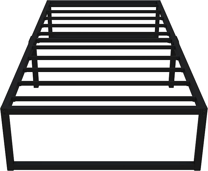 Lutown-Teen 16 Inch Twin Size Bed Frames Heavy Duty Metal Twin Platform Bed Frame No Box Spring Needed, Noise Free, Easy Assembly, Black