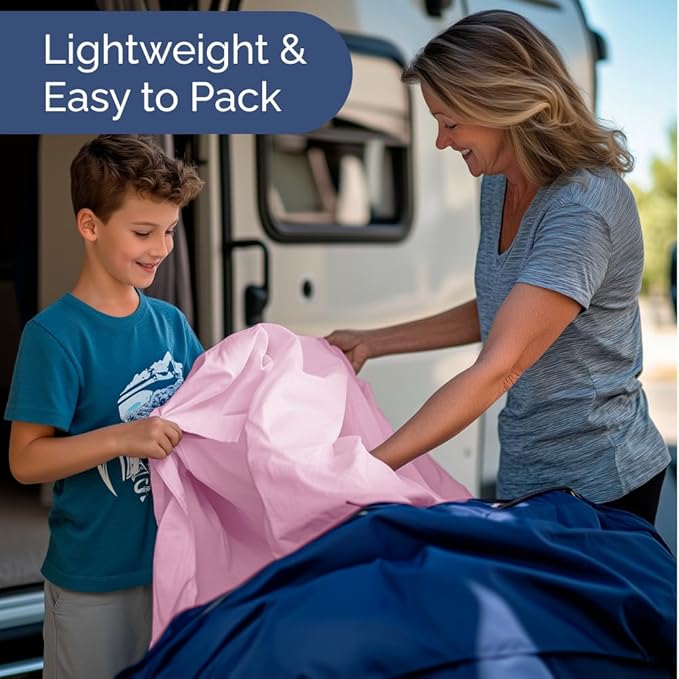 Short Queen Size 4 Piece Sheet Set - RV Short Queen, Ultra-Soft, Breathable & Cooling Bed Sheets Set w/ Deep Pockets - Hotel Luxury Bedding for Women & Men - Wrinkle Free & Fade Resistant - Light Pink