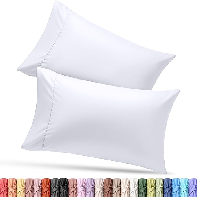Utopia Bedding Pillow Covers King Standard Size 2-Pack – Soft Brushed Microfiber – Perfect for Hospitals, Hotels, Guest Rooms – Oeko-TEX Certified, 20x36 Inches (White)