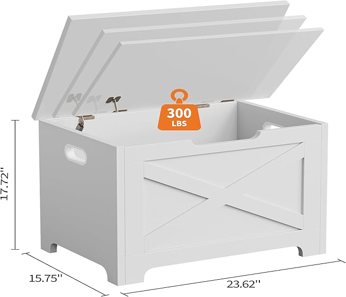 GAOMON Storage Chest, Wooden Storage Bench, Modern Style Lift-Top Shoes Bench with Safety Hinge for Entryway, Bedroom, Living Room, Supports 300 Lb and Easy Assembly