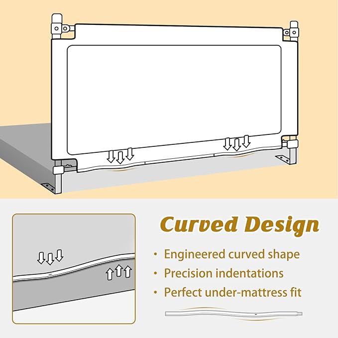 JWPEHOE Height Adjustable Bed Rail for Toddlers, Kids Safety Baby Bed Rail for Twin/Full/King/Queen Size Bed (1 Side, 54 Inch)