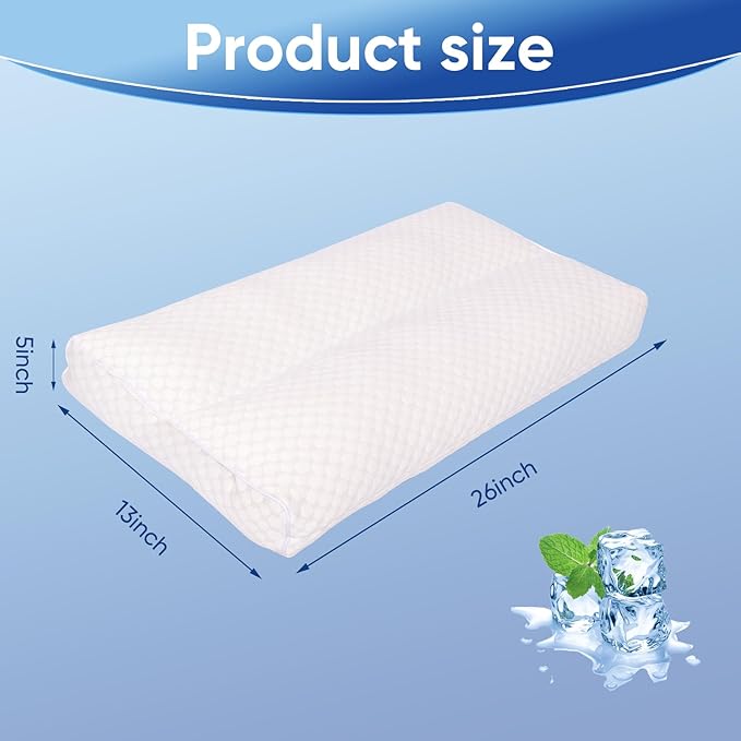 Cooling Knee Pillow for Side Sleeper, 5" Leg Pillow for Side Sleeping, 100% Cooling Fabric Pillow for Between Knees While Sleeping - High Support Alternative for Relieving Leg, Back, and Knee Pain