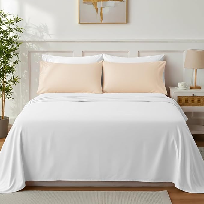 Brushed Microfiber Pillow Cases Standard Size Pillow Case-Envelope Closure Pillowcases Set of 2,Cooling & Moisture Wicking,Wrinkle Resistant Bed Pillowcases 20" X 30"(Queen,Khaki)