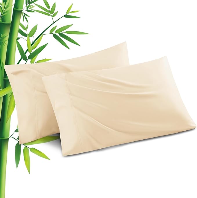 Pillowcases King Size 2 Pack, Cooling Viscose from Bamboo Pillow Cases with Envelope Closure, Cool & Breathable Pillow Cover for Hot Sleepers and Night Sweats, 20" x 40"