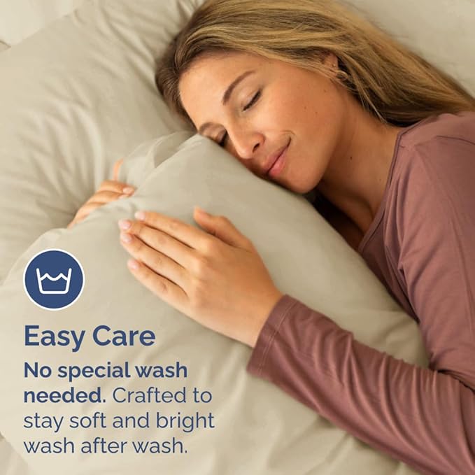 King Standard Pillow Cases Set of 2 - Ultra-Soft Hotel Quality Pillowcase Covers - Comfy, Cozy & Fade Free - Wrinkle Resistant - Machine Washable Pillow Protectors - 2 Piece Set - King Standard Cream