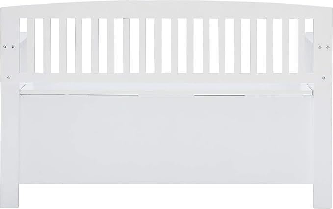 Cynthia White Storage Bench with Flip-Top Lid and Hidden Storage Space by Linon