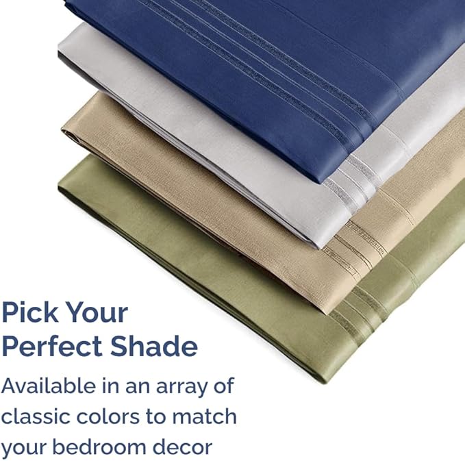 King Pillow Cases Set of 2 - Ultra Soft Hotel Quality Pillowcase Covers - Comfy, Cozy & Wrinkle Free - Shrinkage, Stain & Fade Resistant - Machine Washable Pillow Protectors - 2 Piece Set - Navy Blue