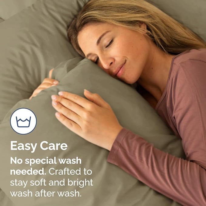 Standard Pillow Cases Set of 4 - Ultra Soft Hotel Quality Pillowcase Covers - Comfy Cozy Bedding for Women, Men, Kids & Teens - Machine Washable Pillow Protectors - 4 Piece Set - Standard Size Khaki