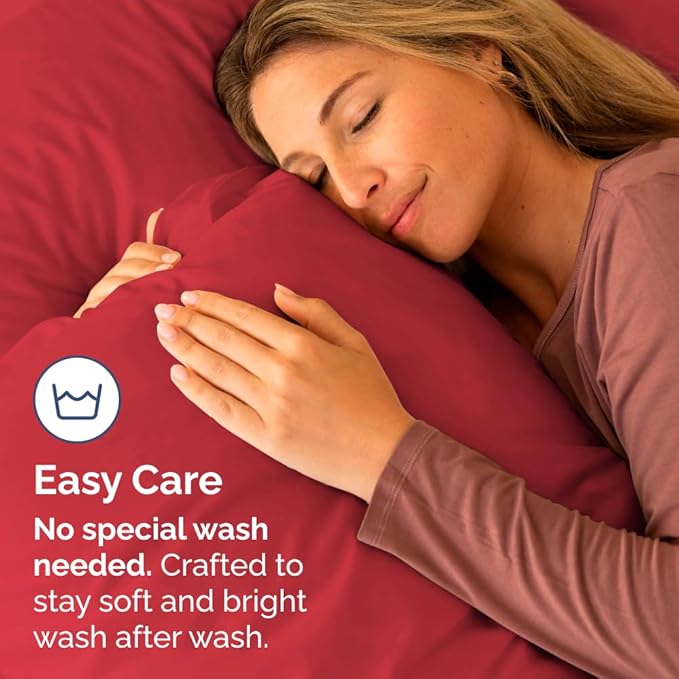 Body Pillowcases Set of 4-20x54 Long Body Pillow Case - Soft Body Pillow Cover for Sleeping & Side Sleepers - Comfy, Cozy Breathable & Fade Free - Machine Washable with Envelope Enclosure - (Red)