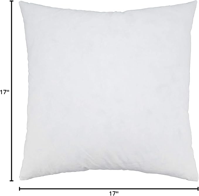 SARO LIFESTYLE Down Feather Pillow Insert, White, 17"x17"