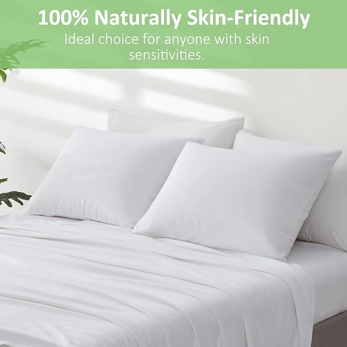 LUXEAR Pillow Cases, 2 Pack Standard Size Linen Pillowcases for Hair Skin, Silky Skin-Friendly, Machine Washable Pillow Covers - White