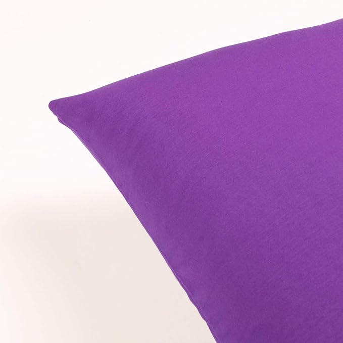 FLXXIE Pillow Cases Queen, Soft Microfiber Pillow Covers with Envelope Closure, Wrinkle Resistant Pillowcases, 2 Piece Set, 20x30, Purple