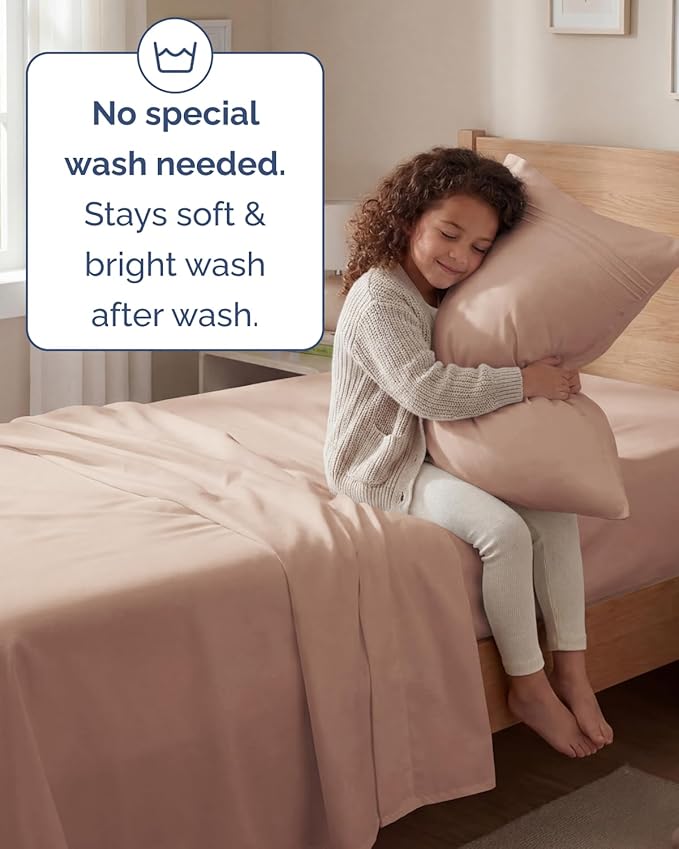 Twin Size 3 Piece Sheet Set - Comfy Breathable & Cooling Sheets - Hotel Luxury Bed Sheets for Women & Men - Deep Pockets, Easy-Fit, Extra Soft and Wrinkle Free Sheets - Mauve Oeko-Tex Bed Sheet Set