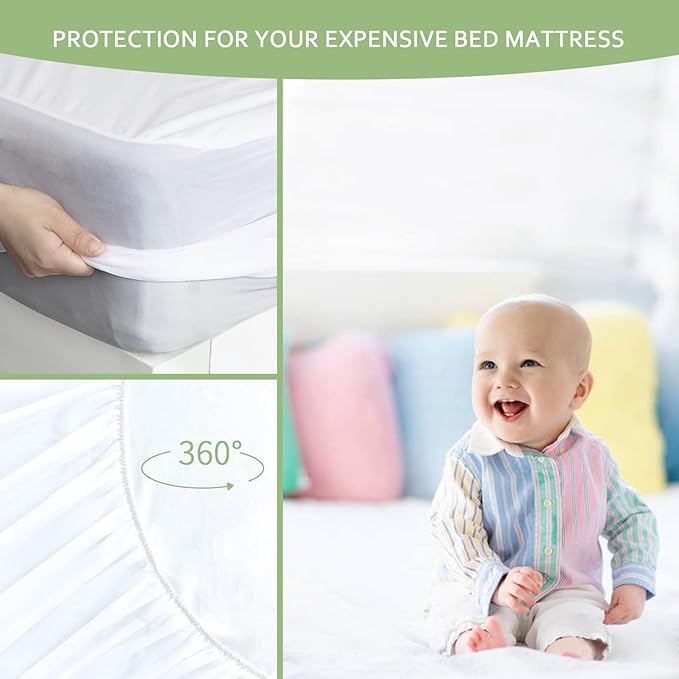 California King Mattress Protector, Skin Friendly and Breathable Cal King Mattress Protector, Viscose Jersey Cal King Mattress Cover with 18" Deep Pocket