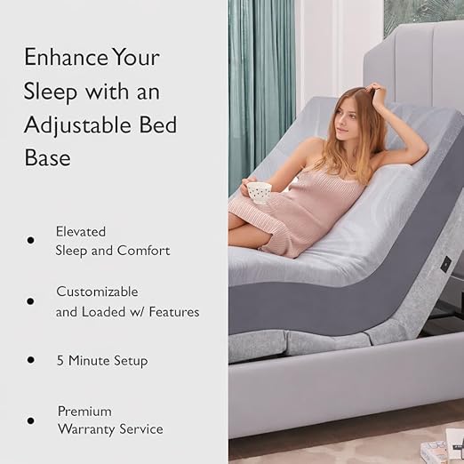 Irvine Home Collection Premium King Adjustable Bed with 14 Inch Prime Gel Memory Foam Mattress, Massage, Zero Gravity, Anti-Snore, Programmable Memory Positions, USB, Underbed Lighting, Zero Clearance
