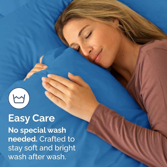 Body Pillowcases Set of 4-20x54 Long Body Pillow Case - Soft Body Pillow Cover for Sleeping & Side Sleepers - Comfy, Breathable & Fade Free - Machine Washable w/Envelope Enclosure - (Royal Blue)