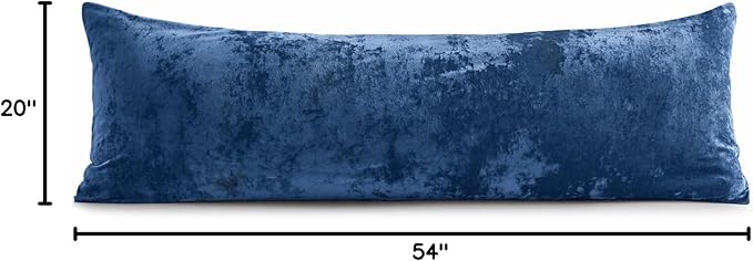 BEDELITE Velvet Body Pillow Cover with Zipper, Soft and Plush 20x54 Long Pillow Case, Velvety Smooth and Cozy Body Pillow Pillowcase for Bedroom and Couch, for All Seasons(Navy Blue)